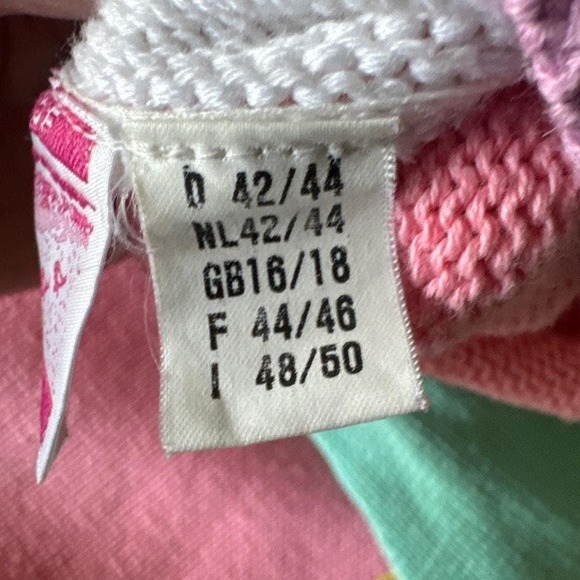 Birds of Paradise Oversized Pastel Colorblock Polka Dot Cardigan Knit Sweater XL - Picture 8 of 8